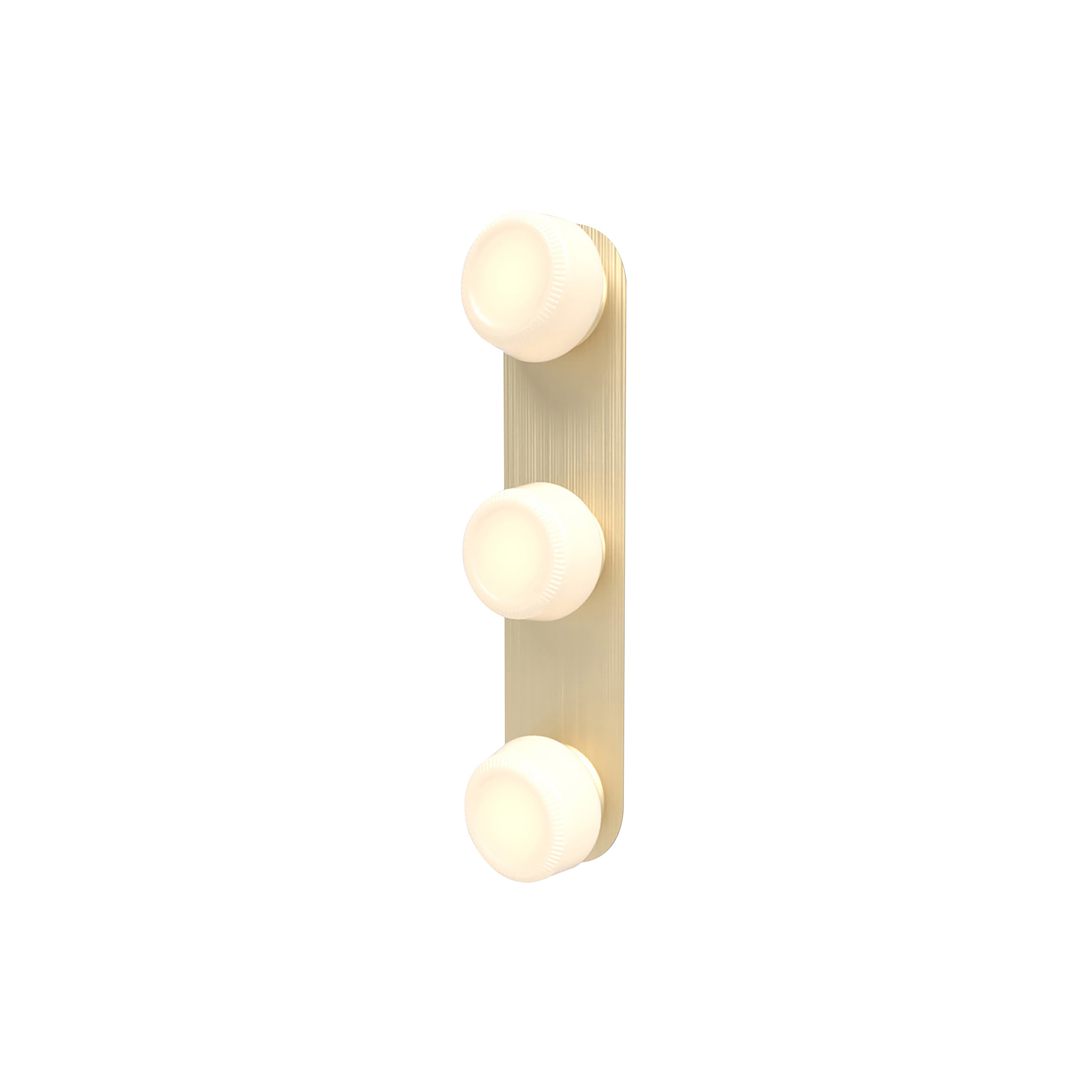 Pastille 3 IP65 Wall Lamp: 3 Vanity + Ribbed + Satin Brass