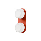 Pastille 2 Wall Lamp: 2 Heads Ribbed + Vermillion