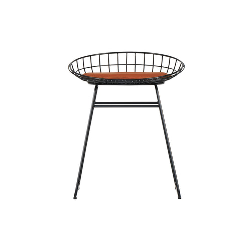 KM05 Wire Stool with Seat Pad: Black