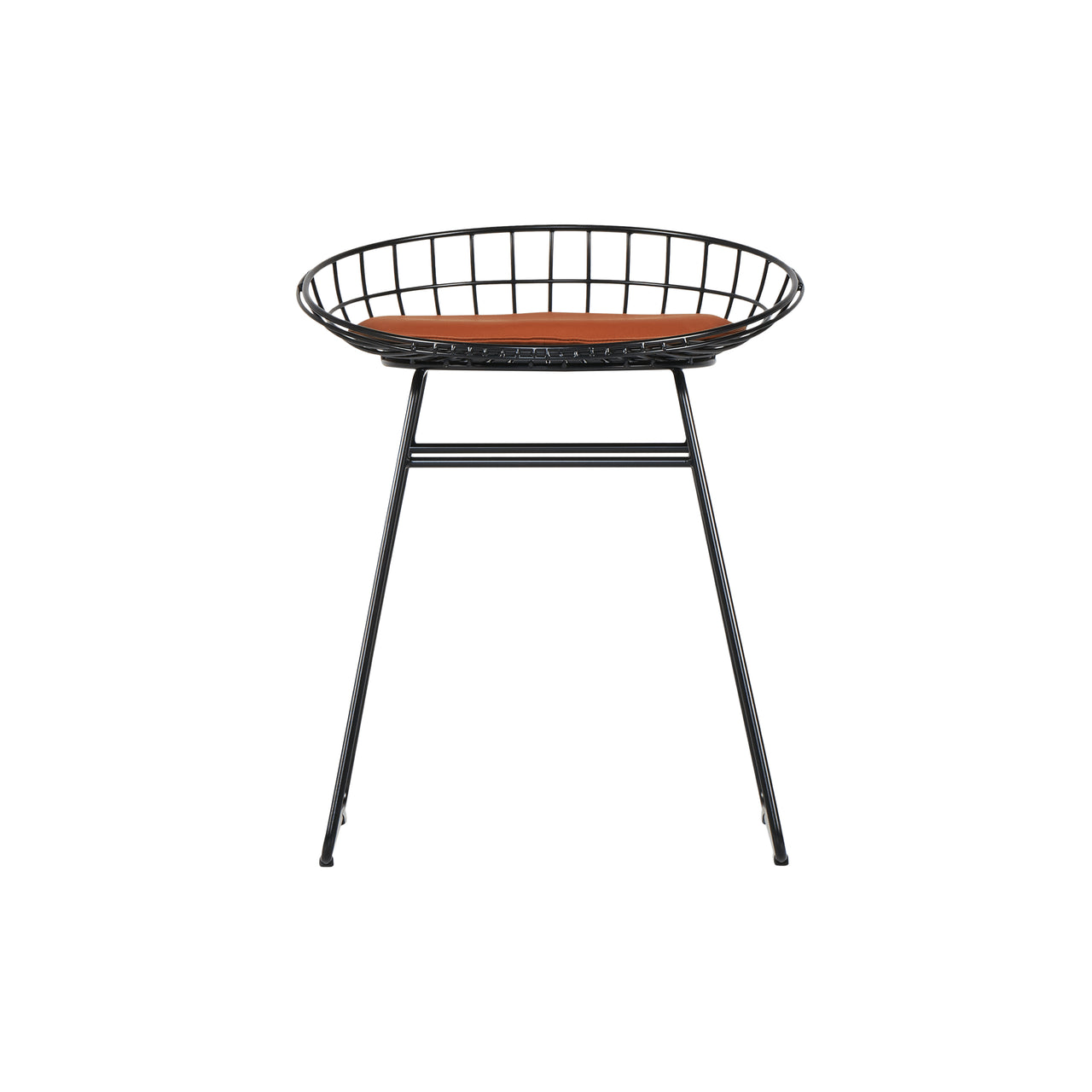 KM05 Wire Stool with Seat Pad: Black