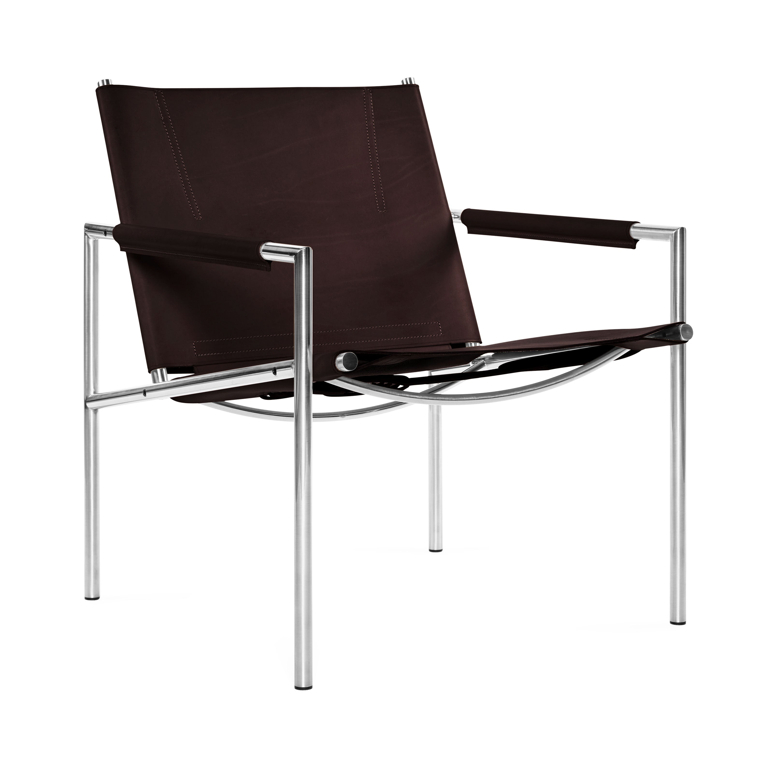 SZ02 Armchair: Chrome + Brown