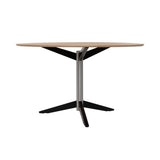 TE06 Dining Table: Natural Oak + Stainless Steel