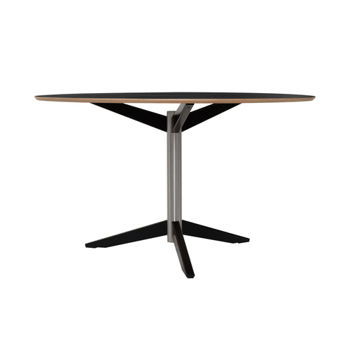 TE06 Dining Table: Fenix Black + Stainless Steel