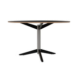 TE06 Dining Table: Fenix Black + Stainless Steel