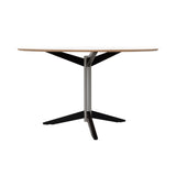 TE06 Dining Table: Fenix White + Stainless Steel
