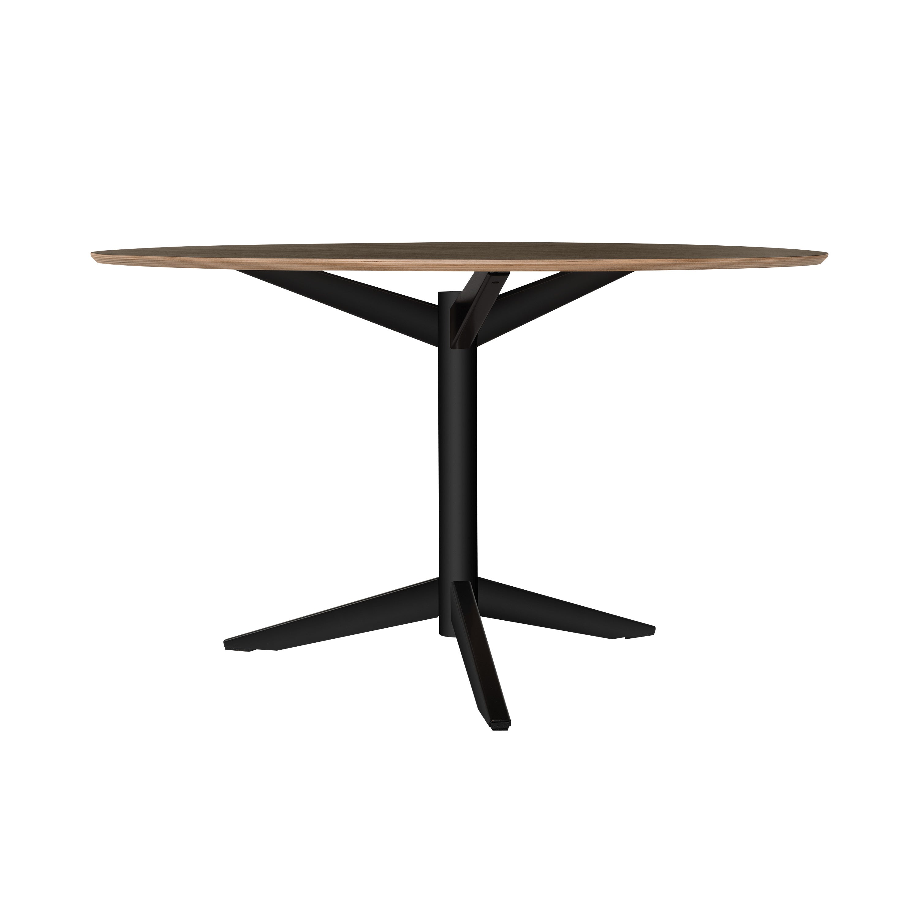 TE06 Dining Table: Dark Brown Oak + Black