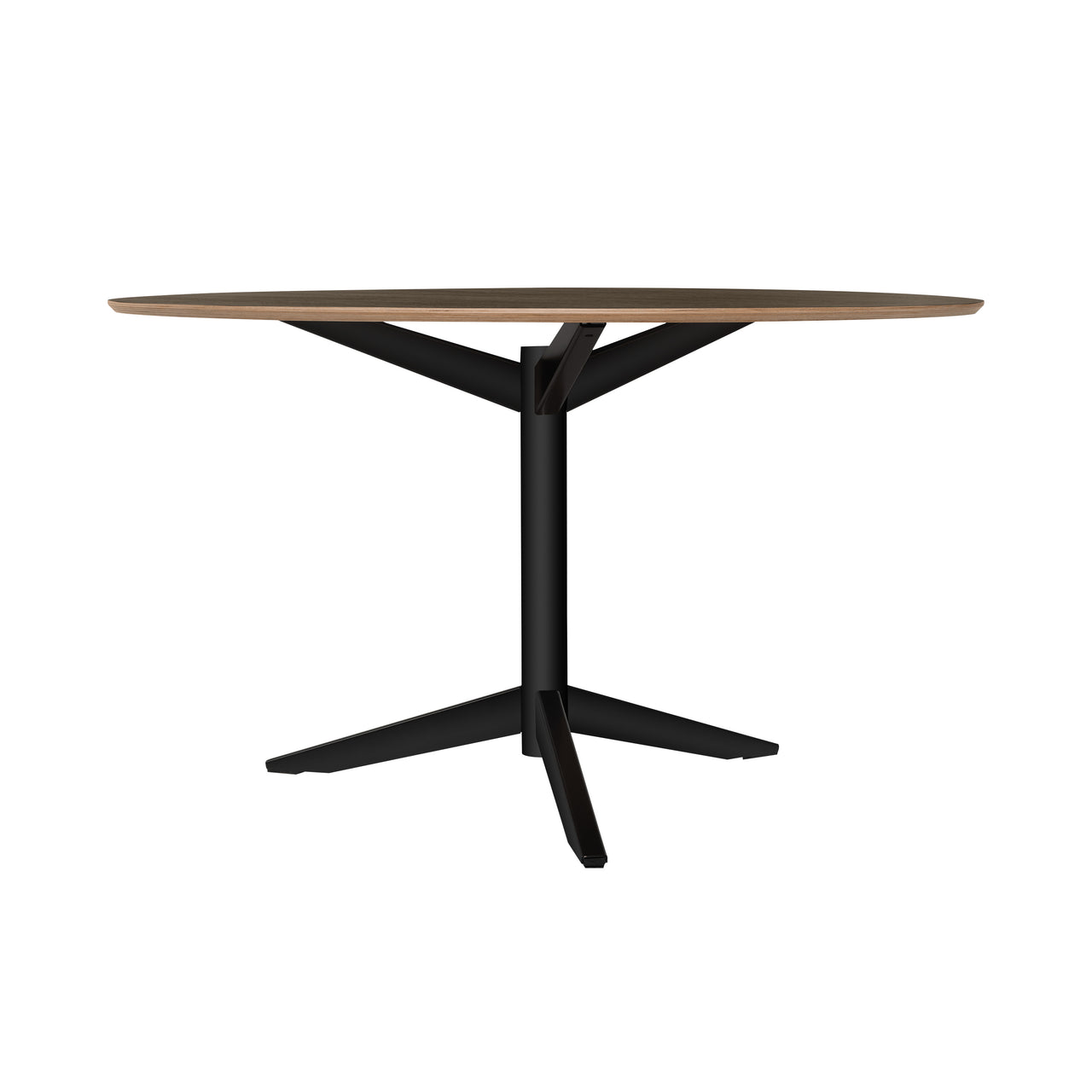 TE06 Dining Table: Dark Brown Oak + Black