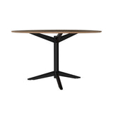 TE06 Dining Table: Dark Brown Oak + Black