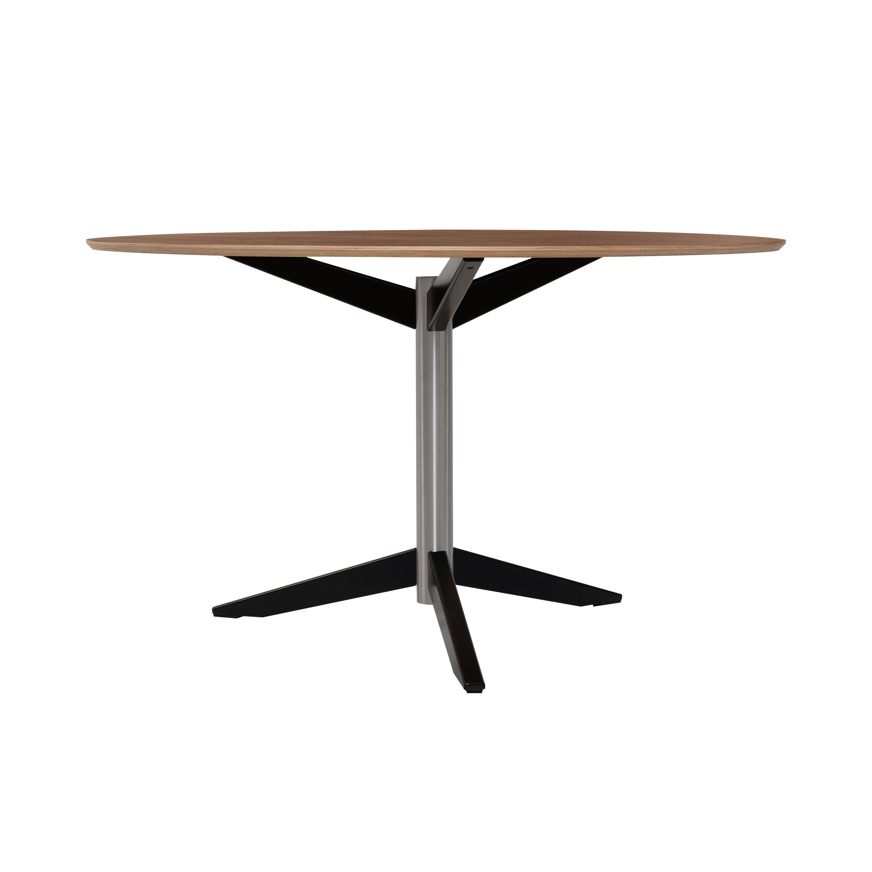TE06 Dining Table: Walnut + Stainless Steel
