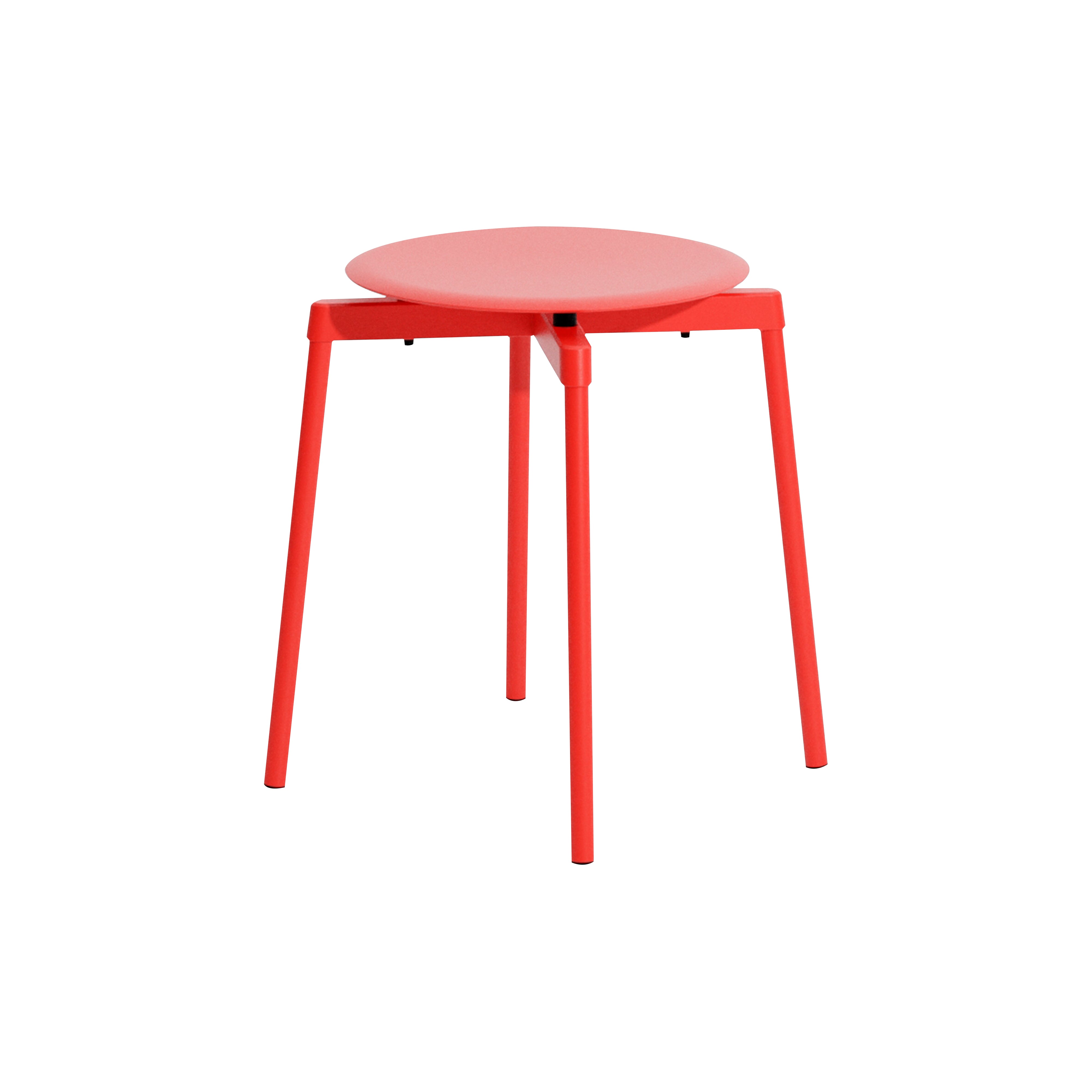 Fromme Outdoor Stacking Stool: Set of 2 + Red