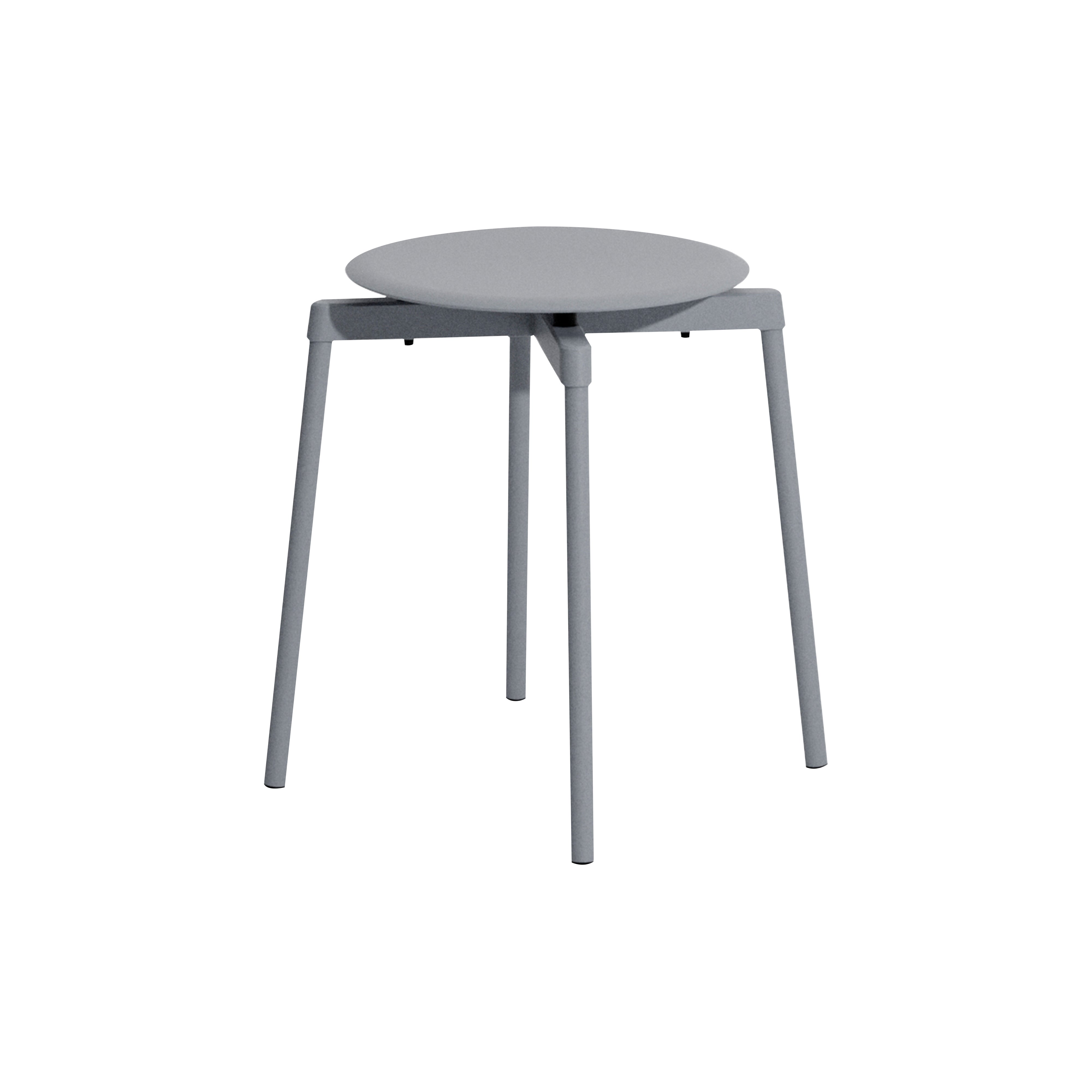 Fromme Outdoor Stacking Stool: Set of 2 + Stone Grey