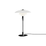 PH 3/2 Table Lamp: White + High Lustre Plated Chrome + Black