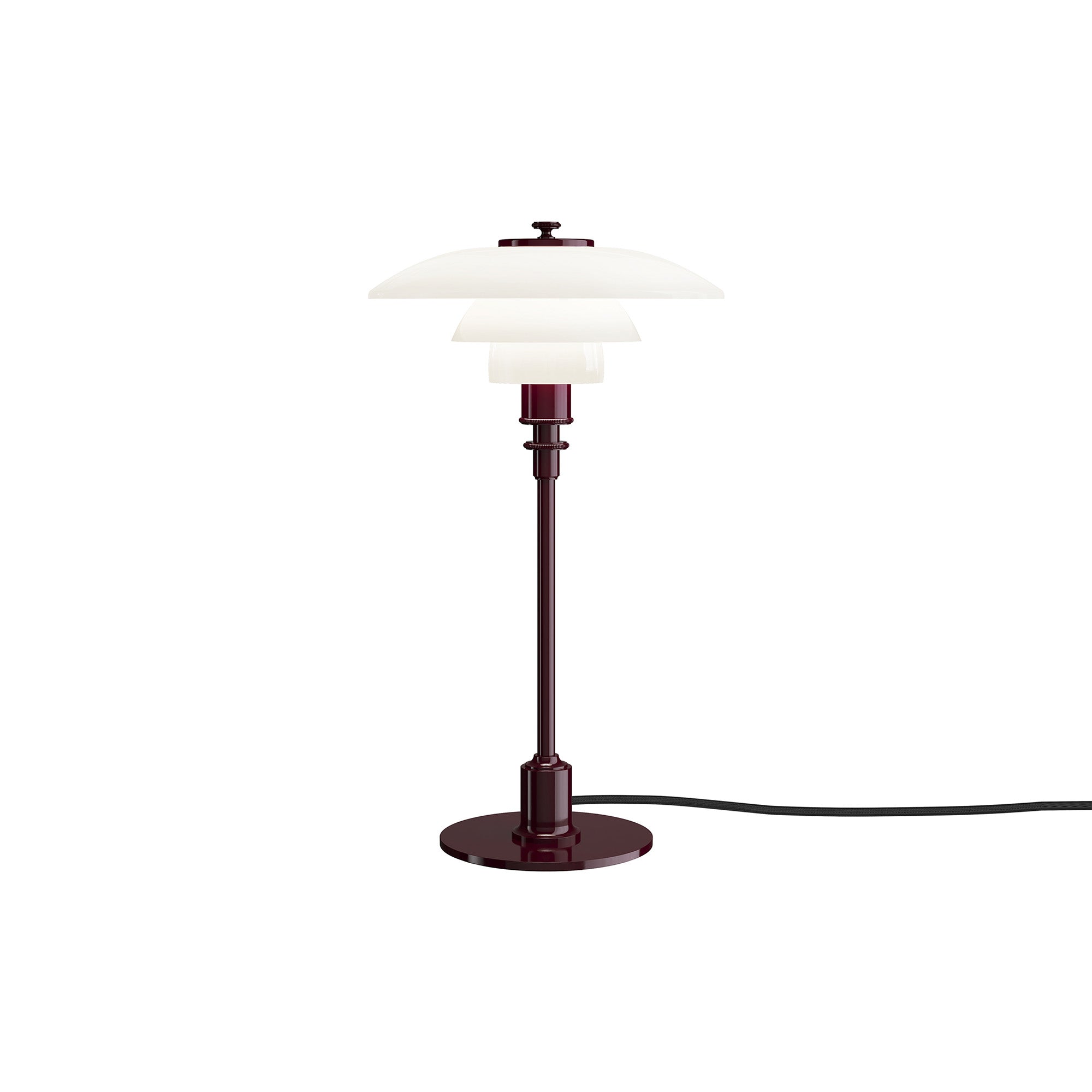 PH 2/1 Table Lamp: Burgundy + Black