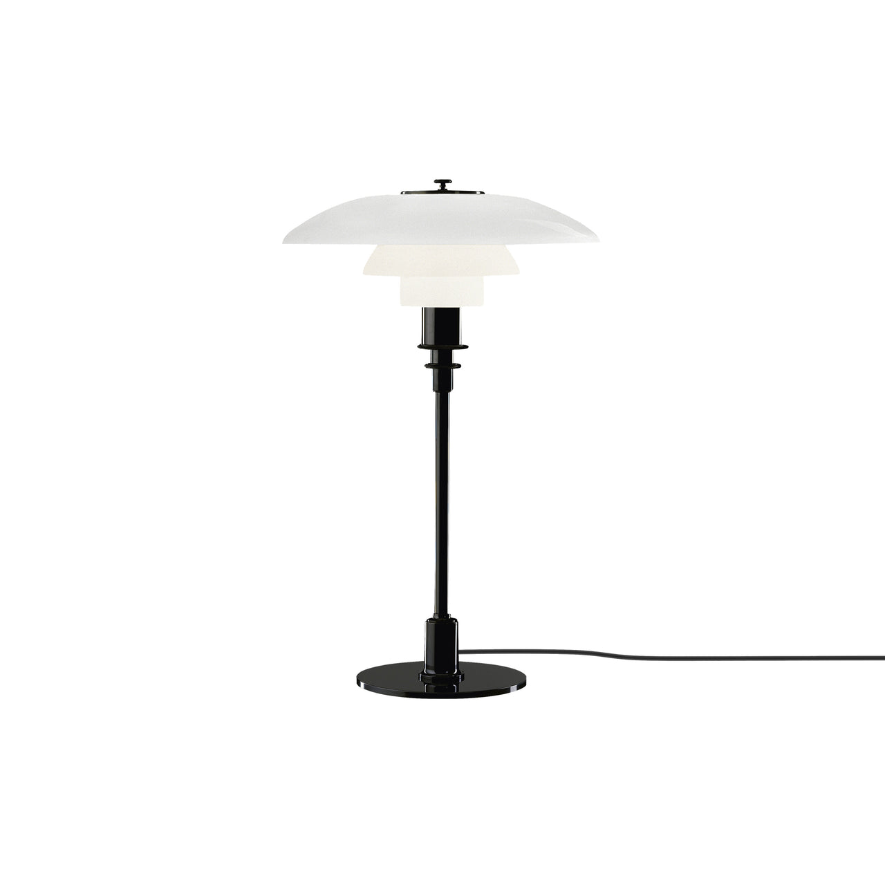 PH 3/2 Table Lamp: White + Metallised Black + Black