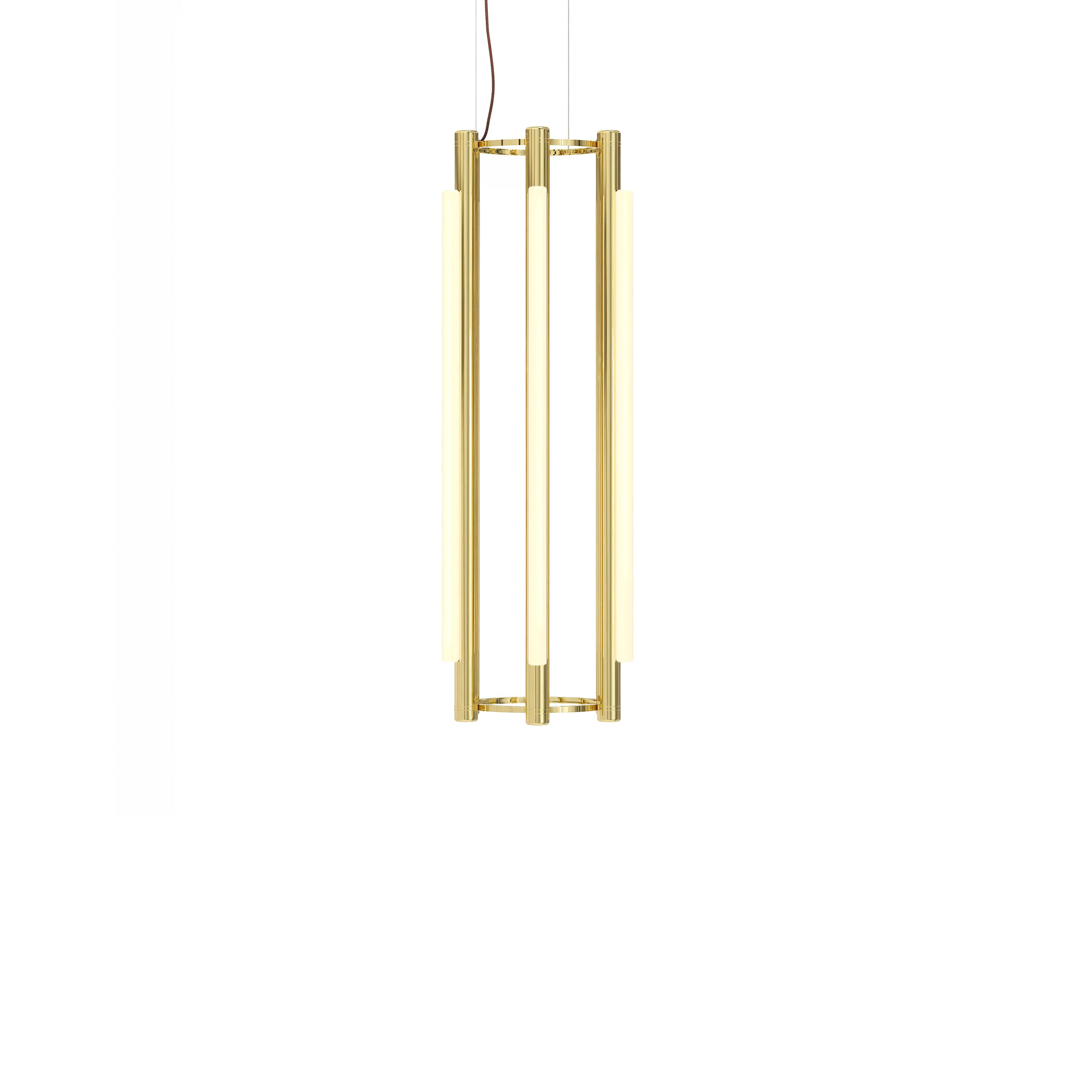 Pipeline 4 Chandelier: Brass