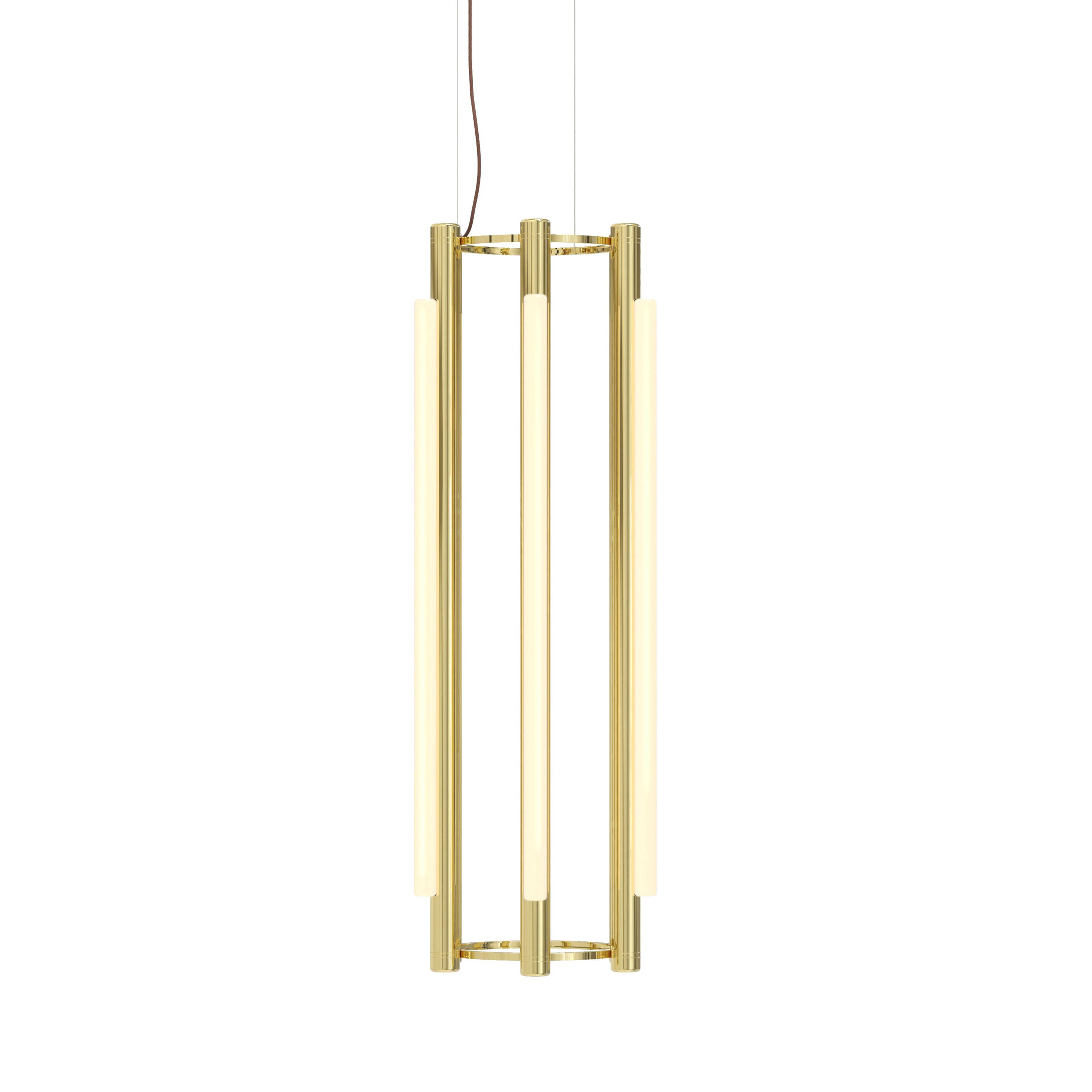 Pipeline 4 Chandelier: Brass