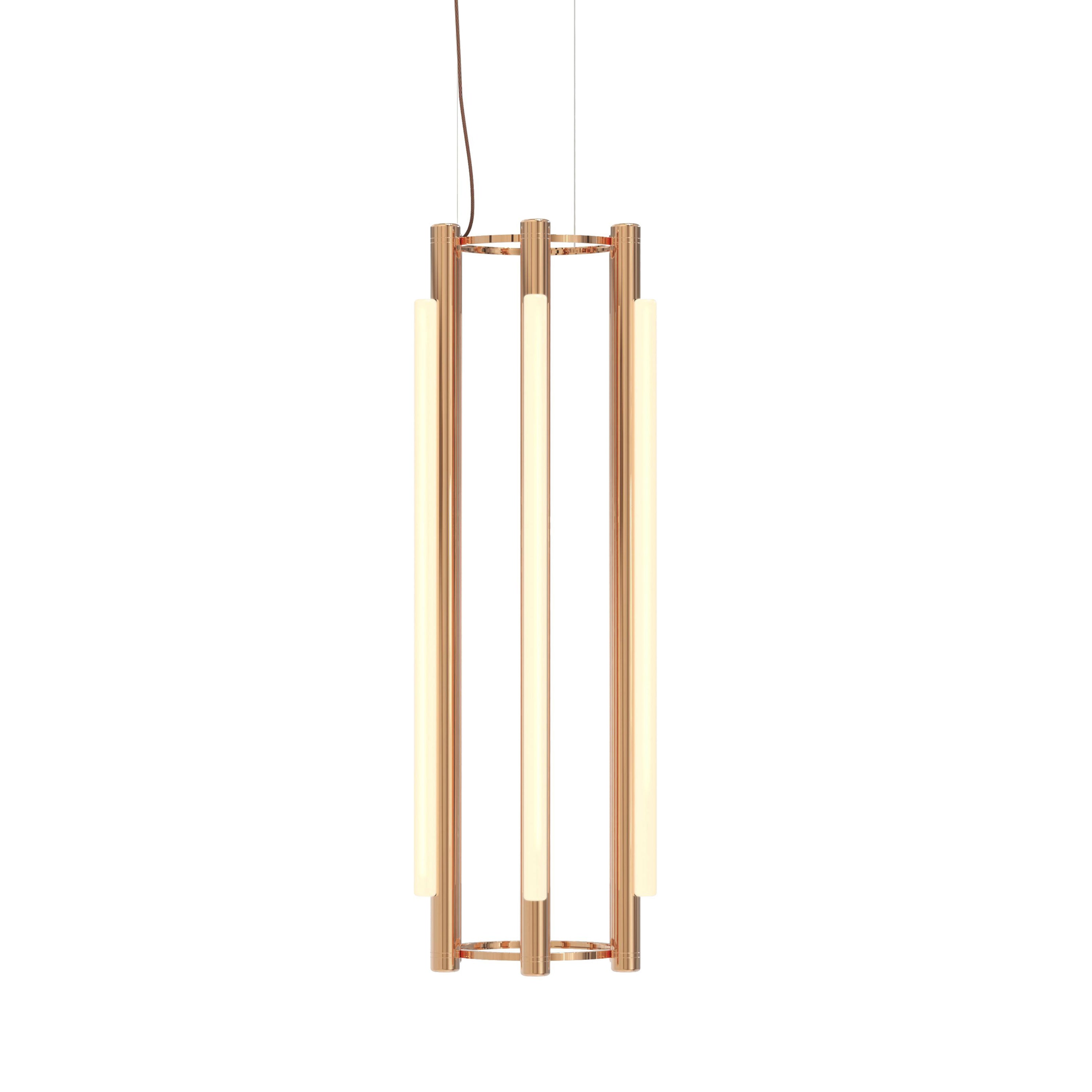 Pipeline 4 Chandelier: Copper