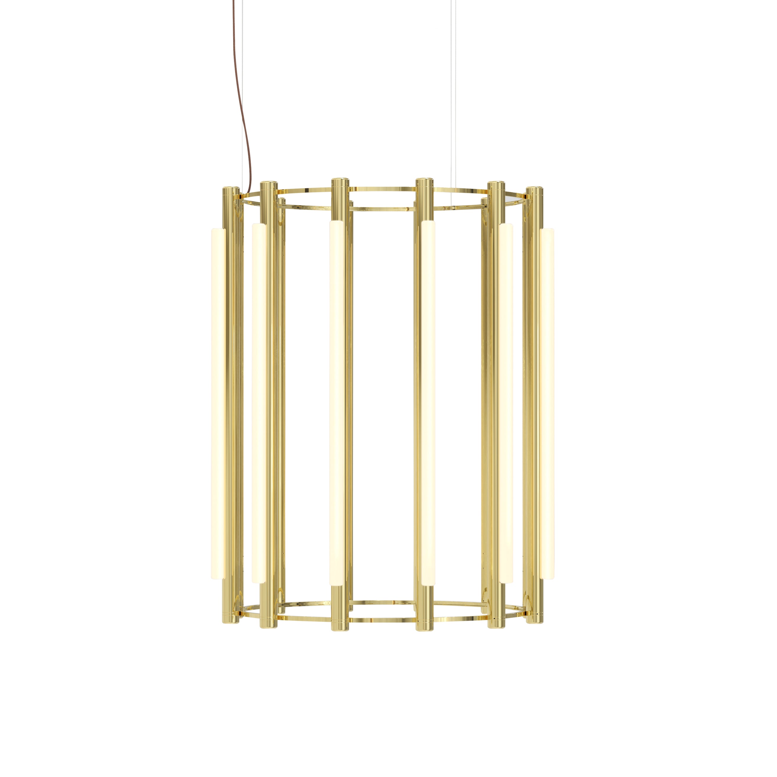 Pipeline 6 Chandelier: Brass