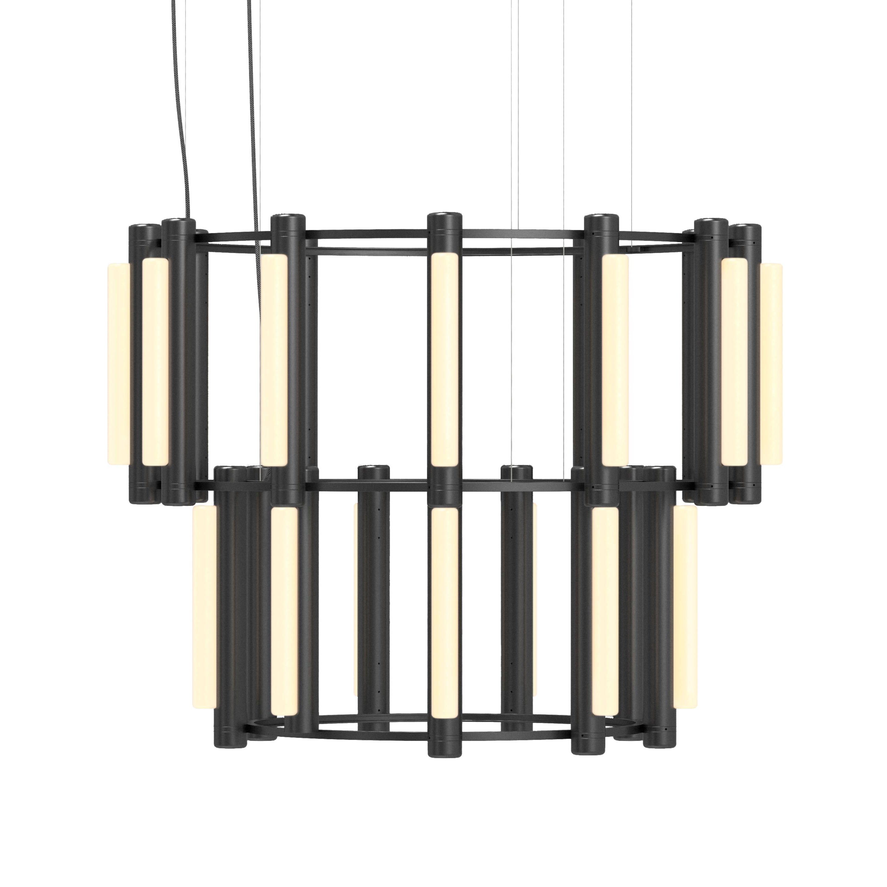 Pipeline 8 Chandelier: Black