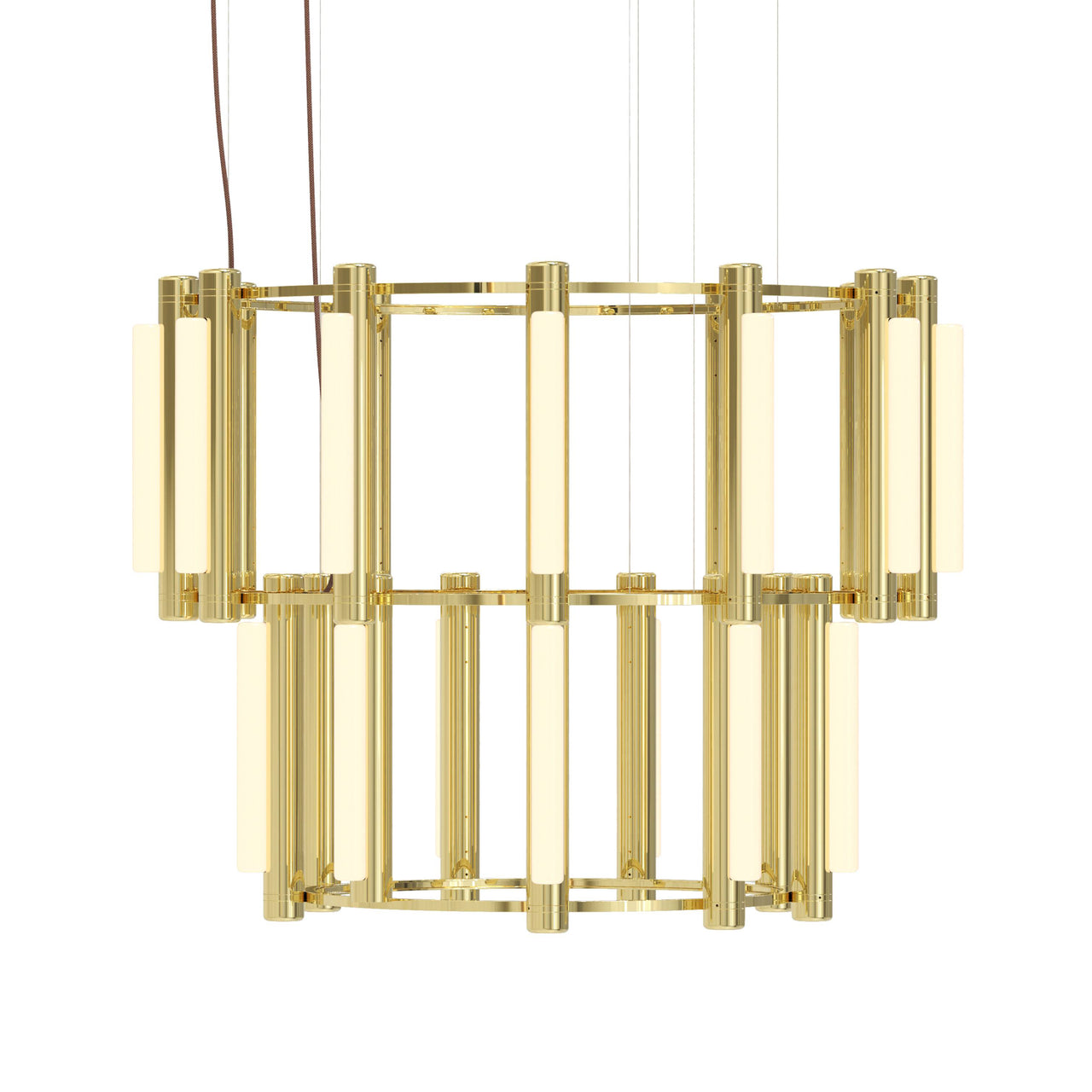 Pipeline 8 Chandelier: Brass