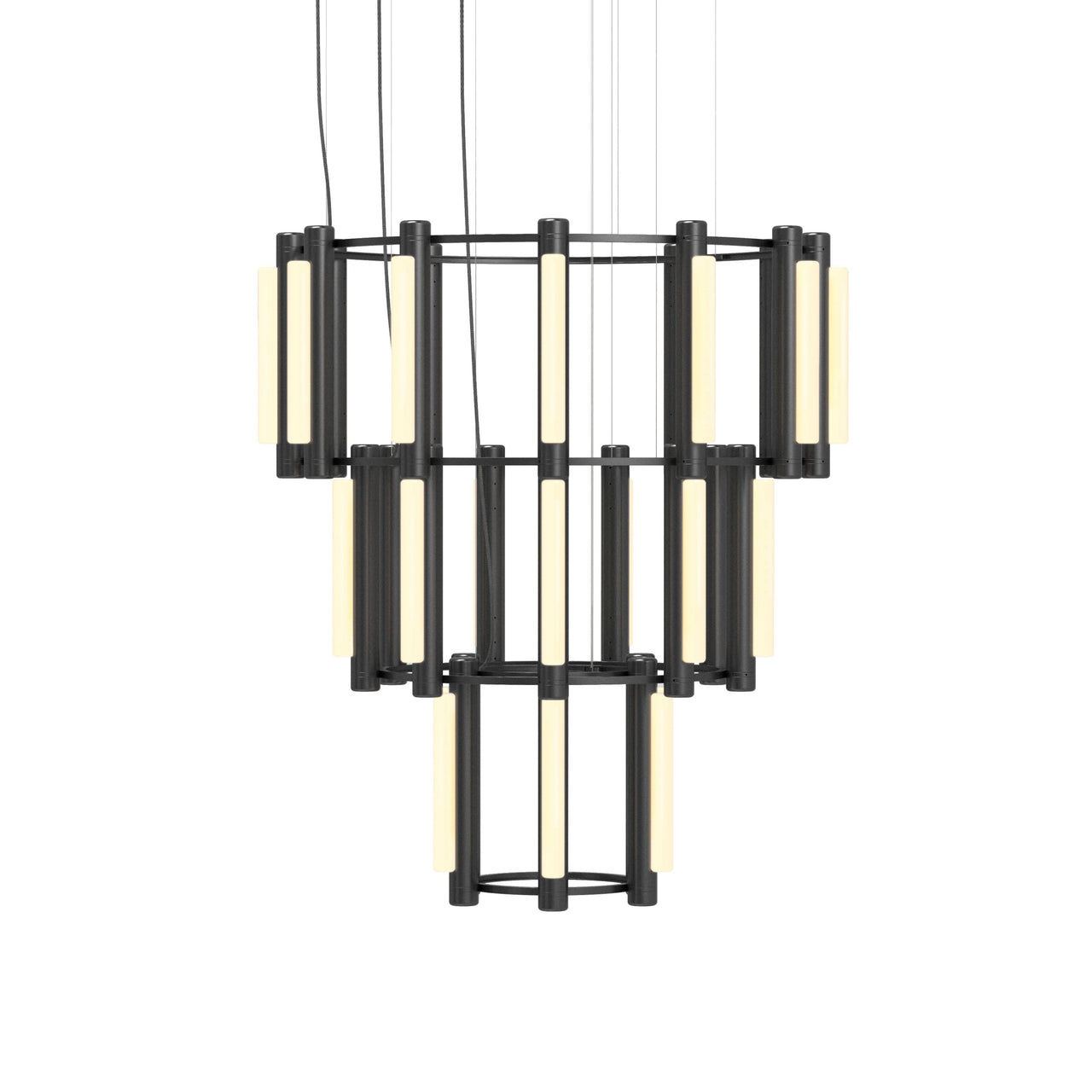 Pipeline 10 Chandelier: Black