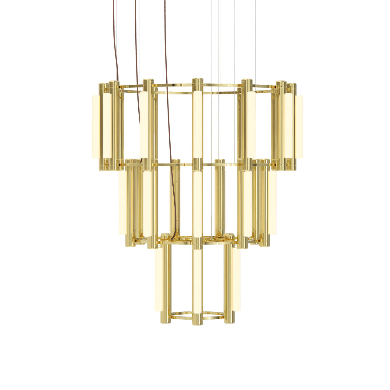 Pipeline 10 Chandelier: Brass