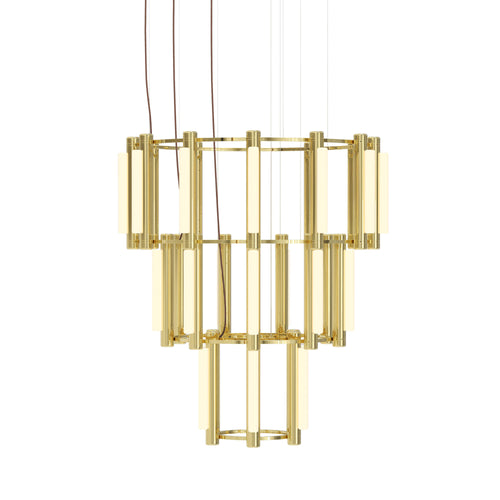 Pipeline 10 Chandelier: Brass
