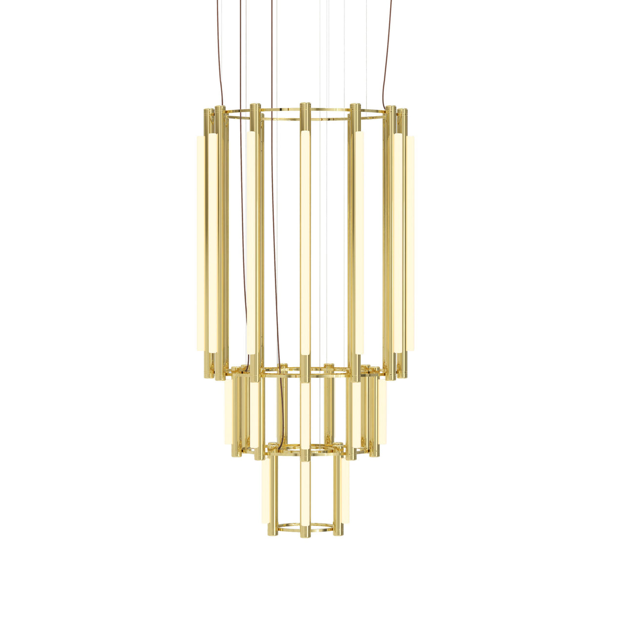 Pipeline 11 Chandelier: Brass