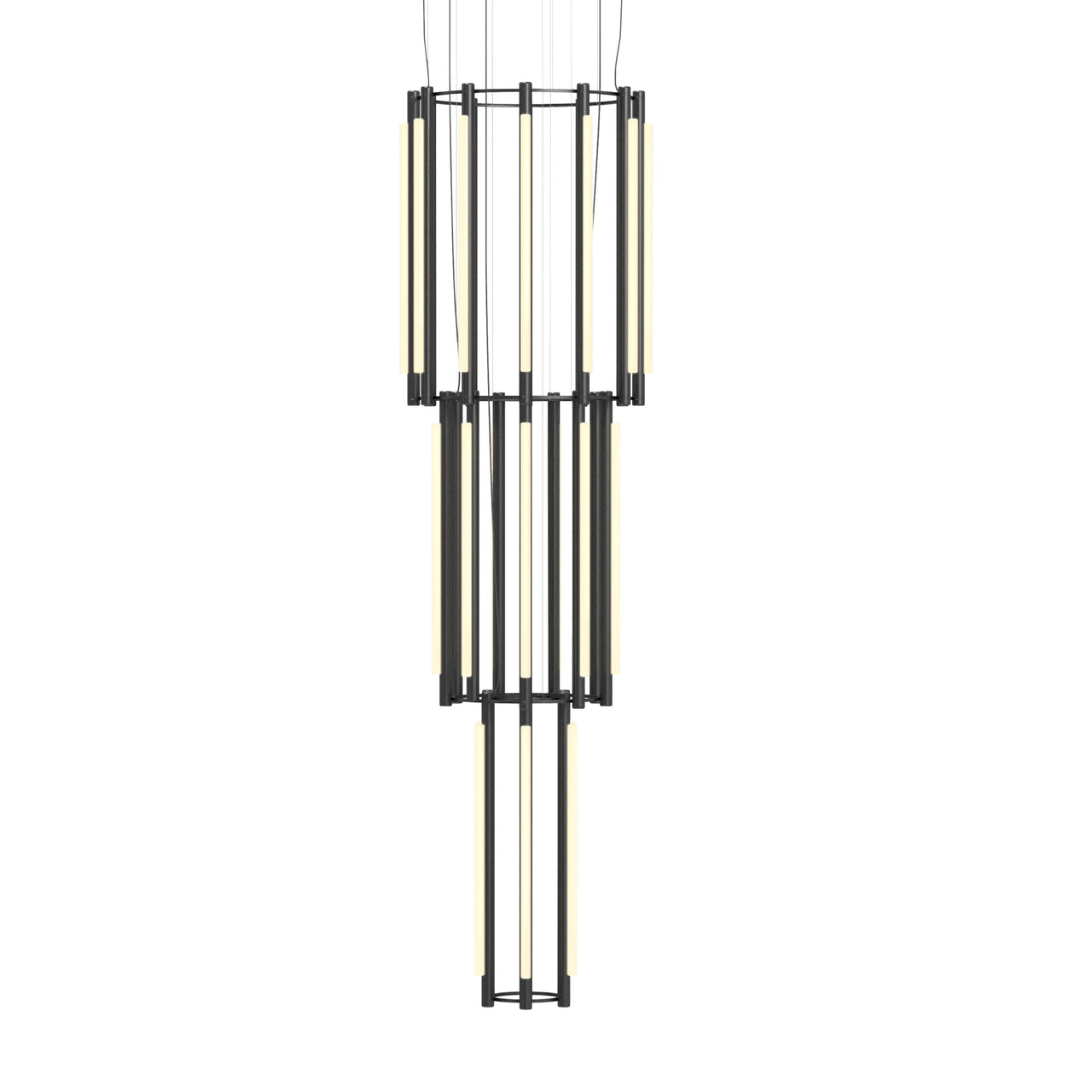 Pipeline 12 Chandelier: Black