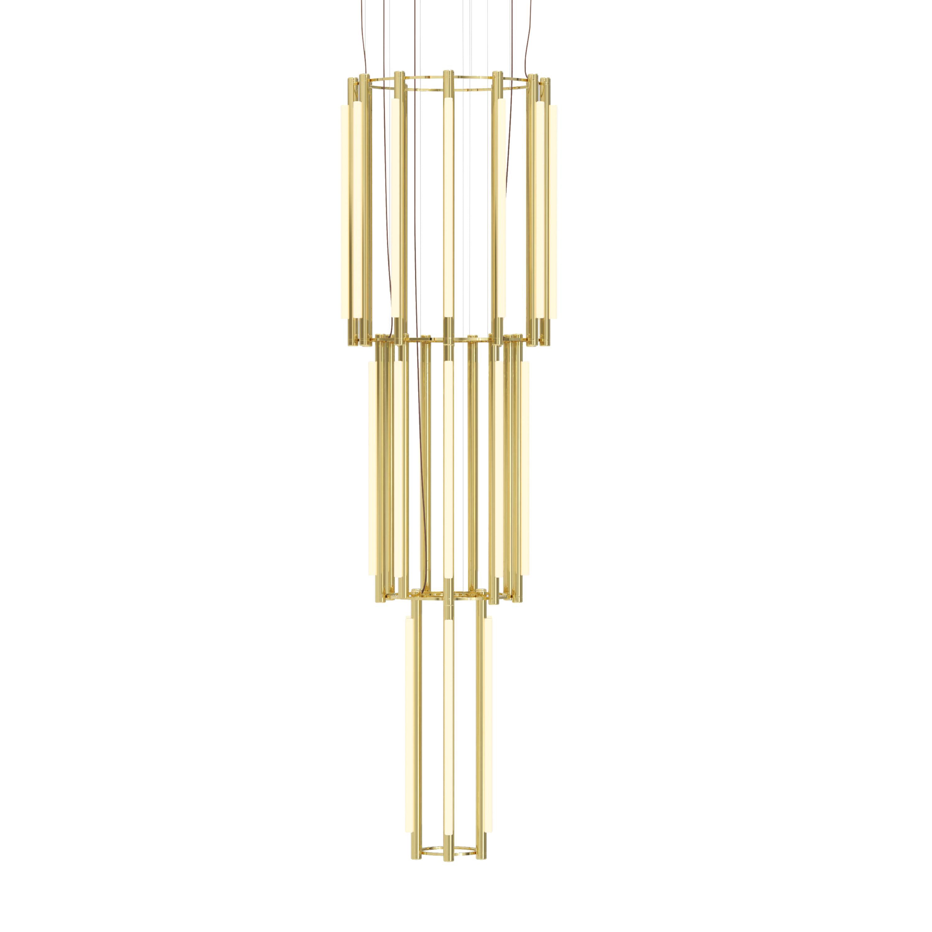 Pipeline 12 Chandelier: Brass