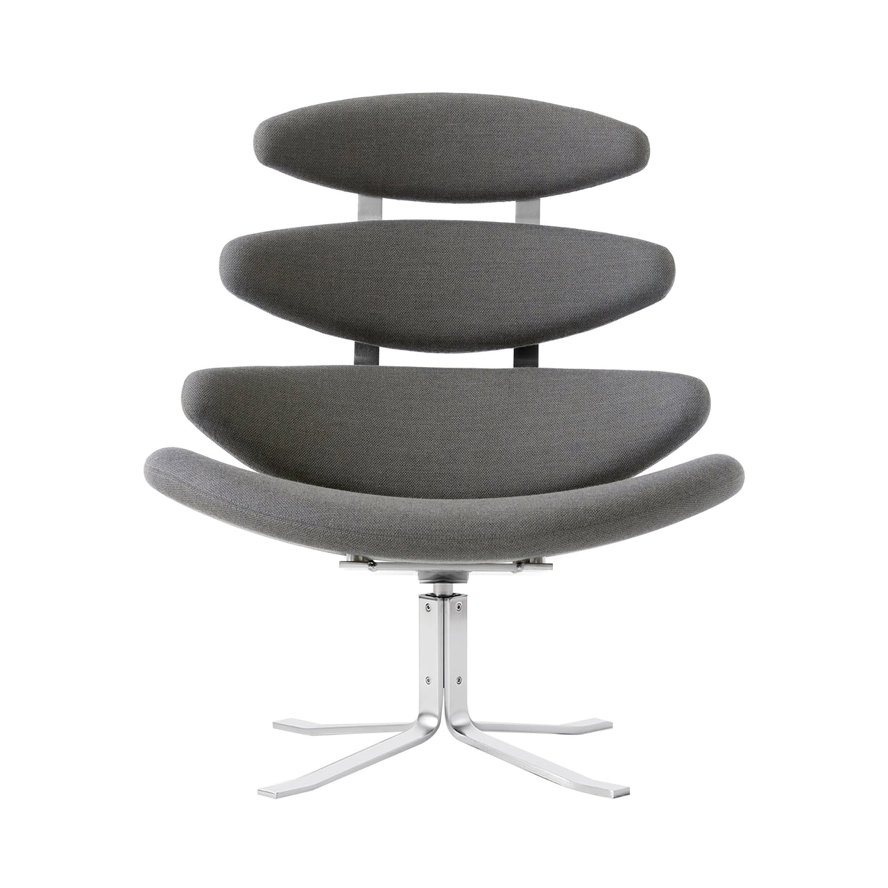 Corona Chair: Brushed Chrome + Without Ottoman