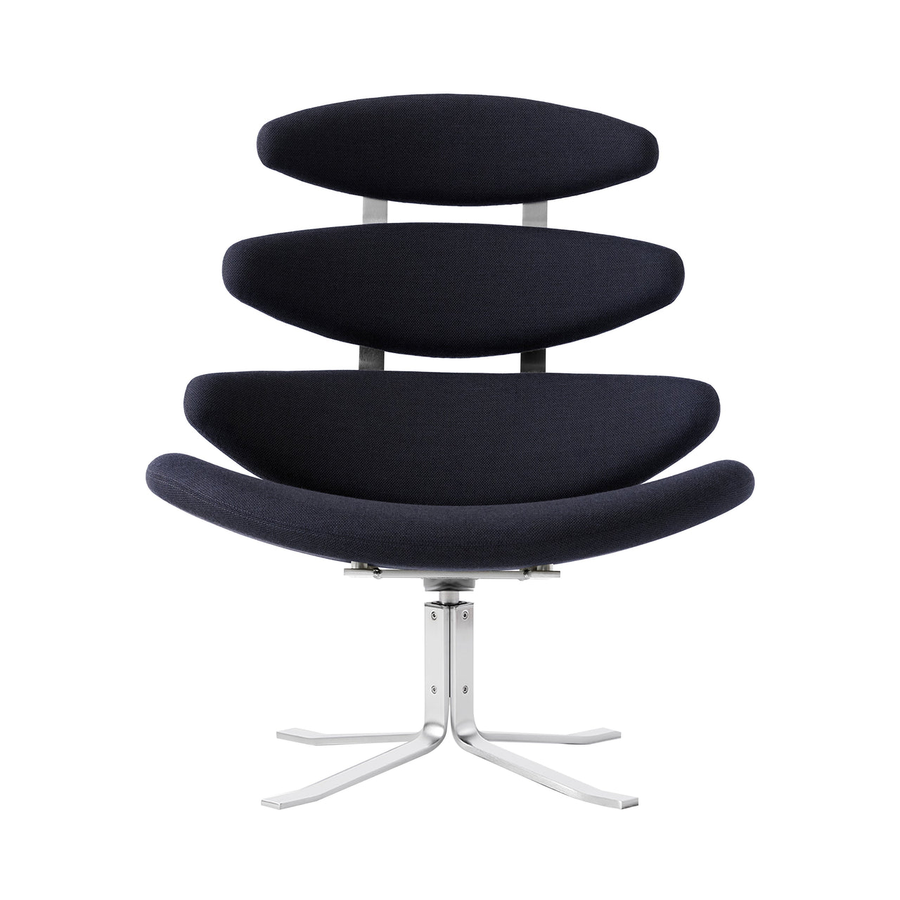 Corona Chair: Brushed Chrome + Without Ottoman