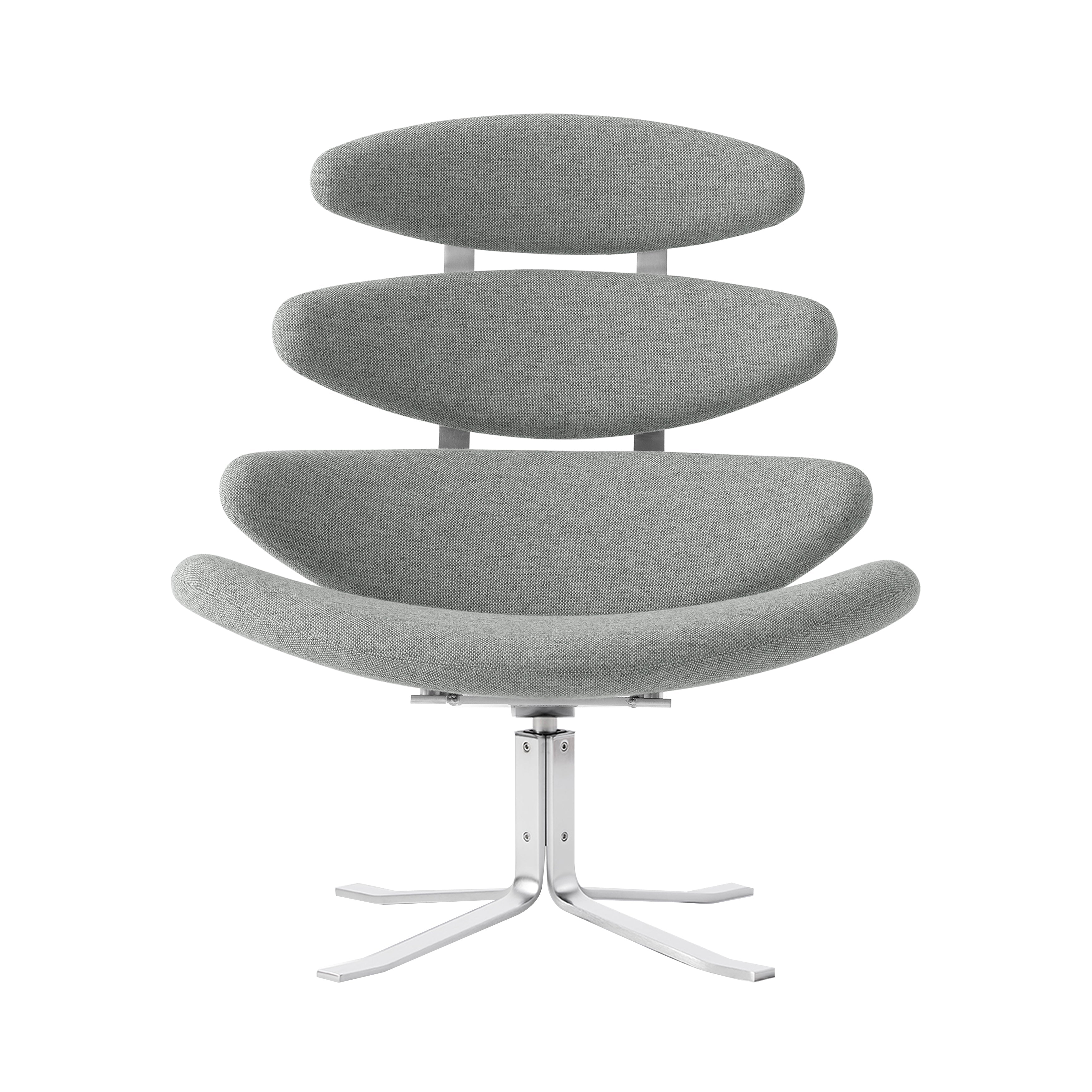 Corona Chair: Brushed Chrome + Without Ottoman