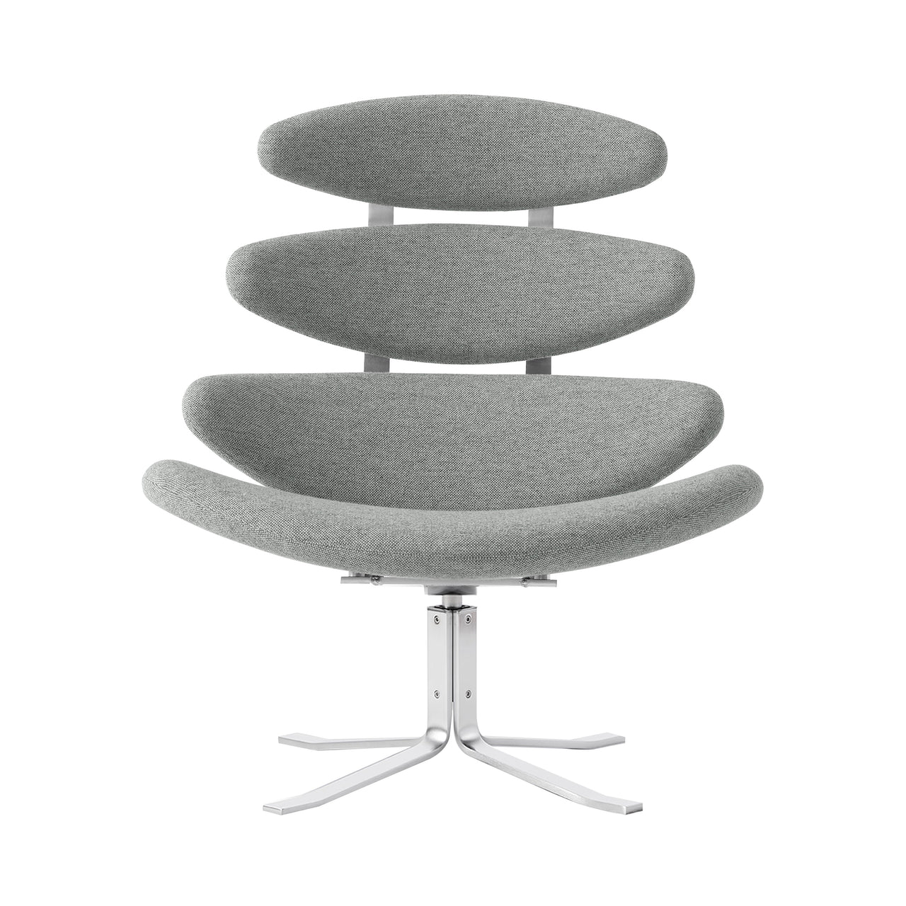 Corona Chair: Brushed Chrome + Without Ottoman