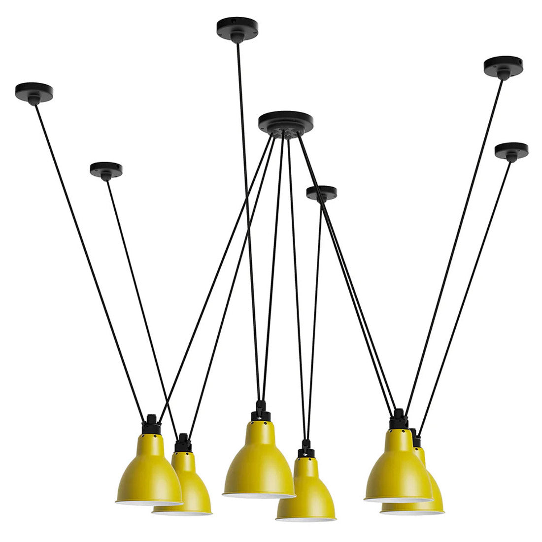 Les Acrobates N ° 326 Pendant Lamp: Extra Large + Yellow + Round