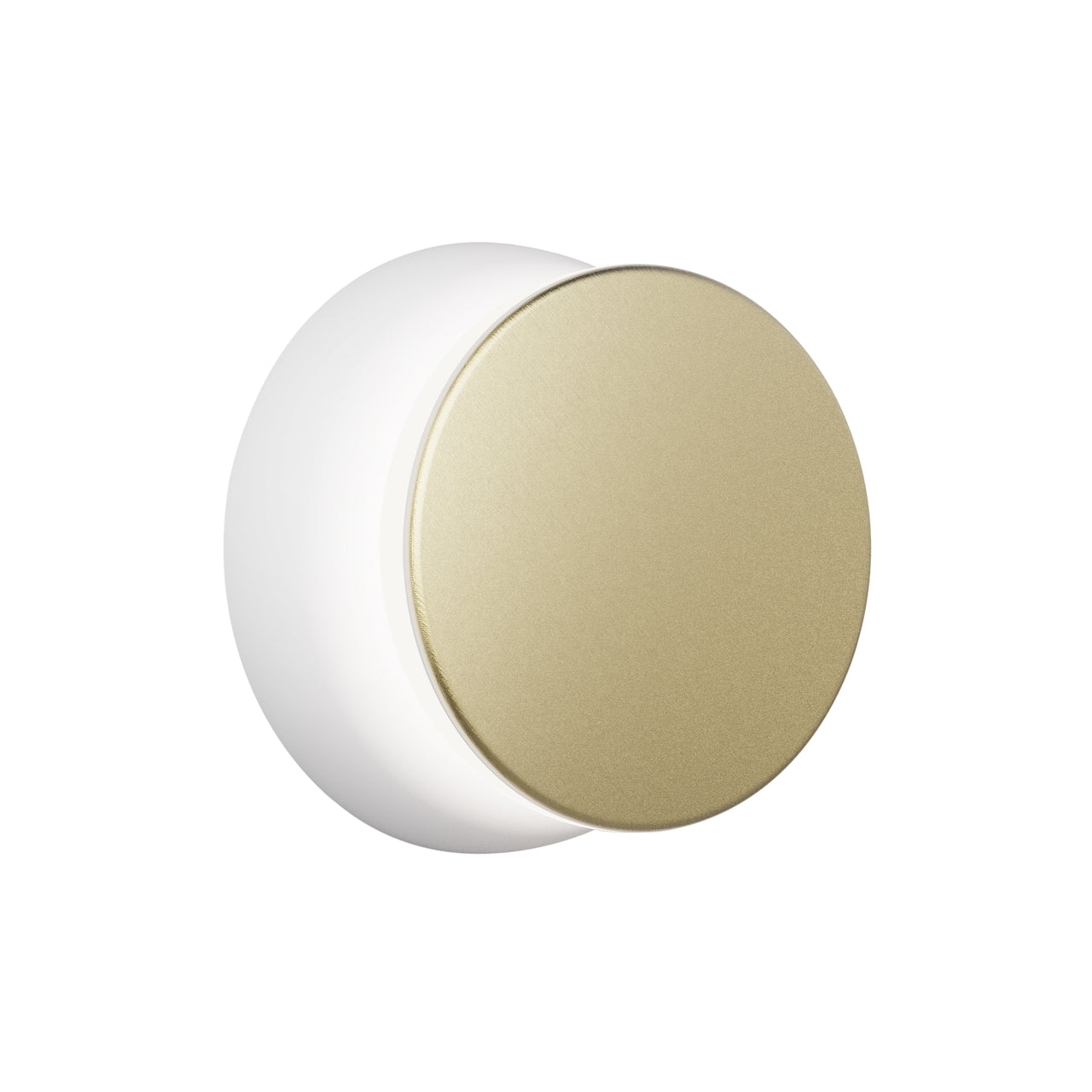 Totem Puck: Matte White + Brass