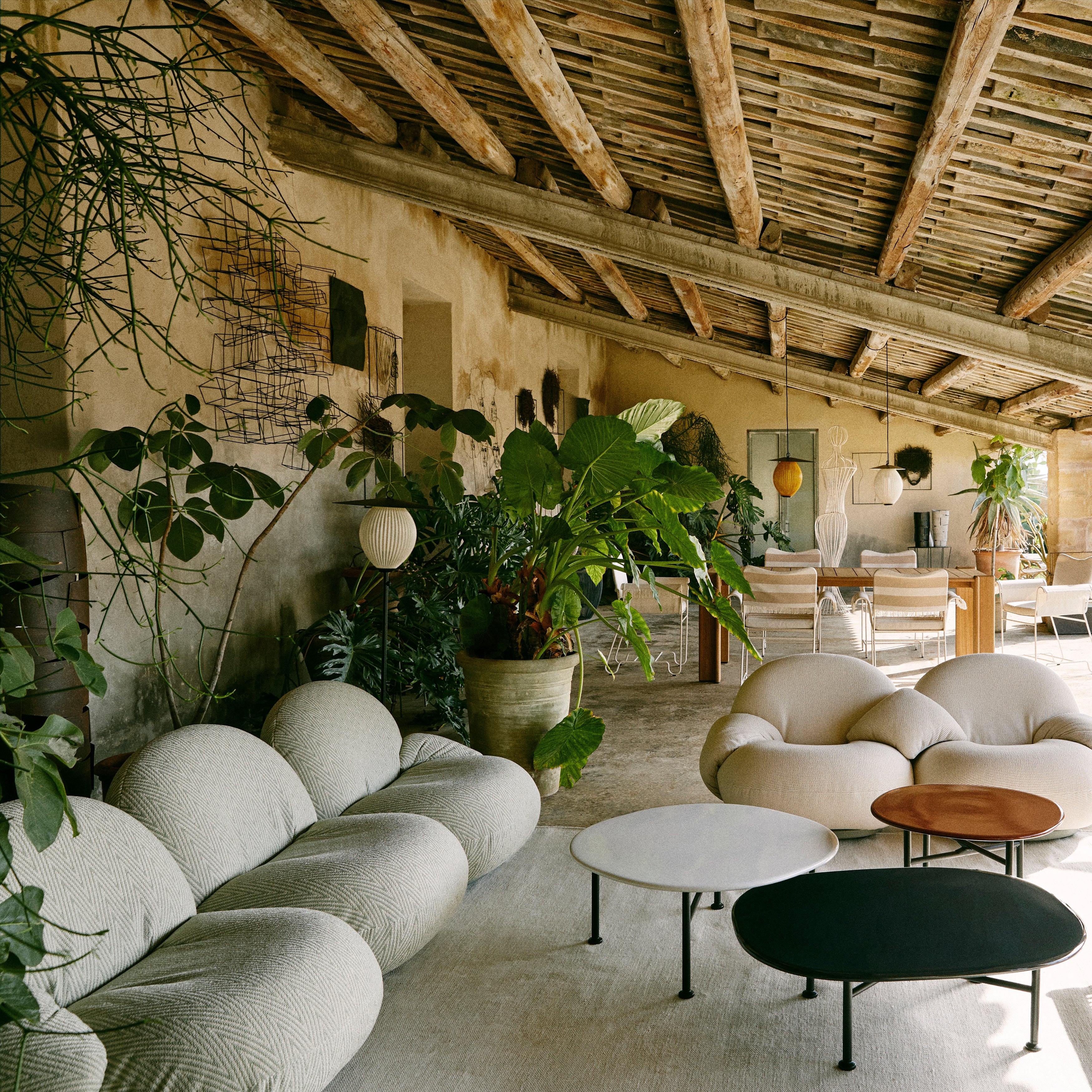 Pacha Sofa with Armrest + Ottoman: Outdoor + LS