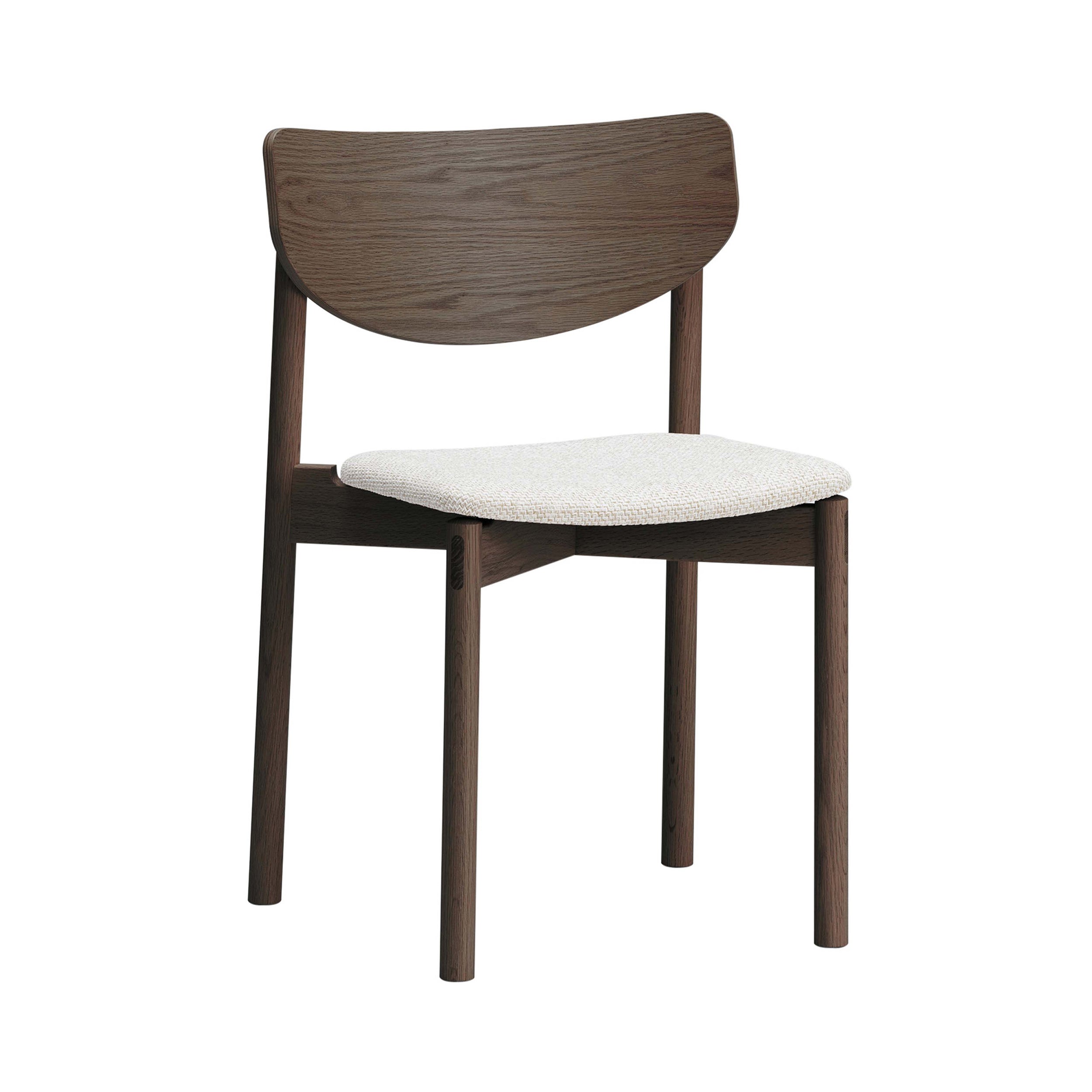 Hane Chair: Seat Upholstered - Set of 2 + Smoked Oak