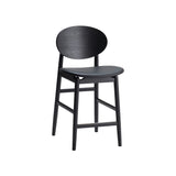 Outline Counter Stool: Seat Upholstered + Sumi Ash + Fibre Black