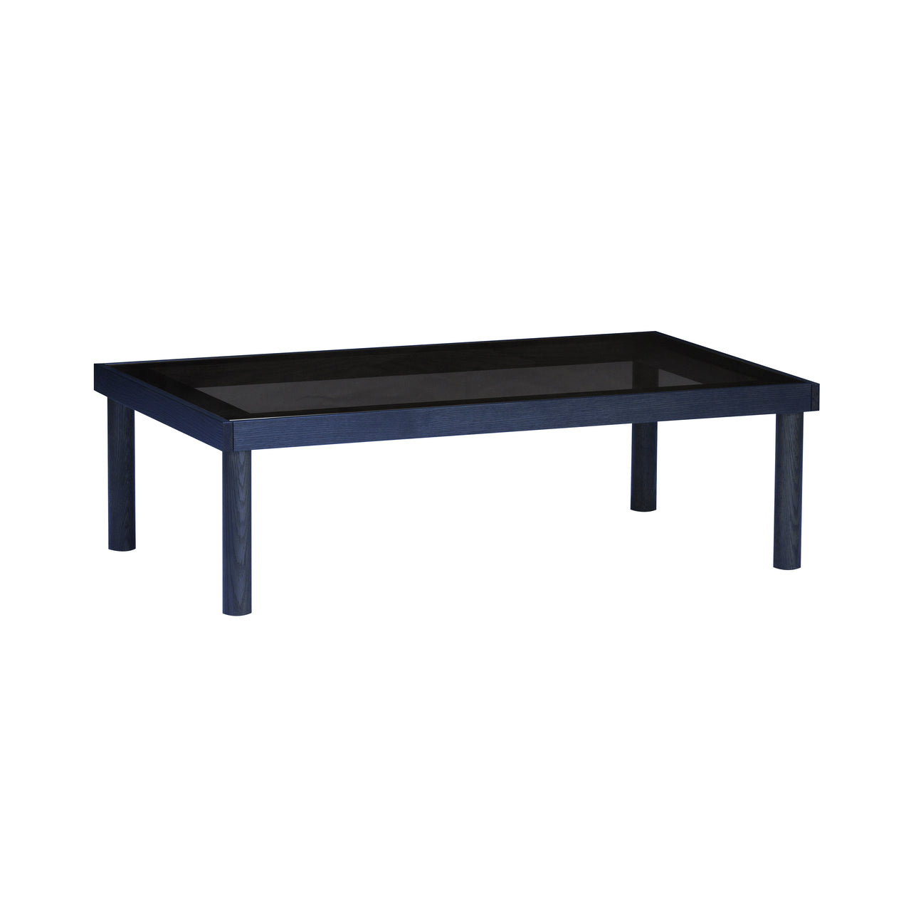 Taruki Coffee Table: Rectangle + Smoked Glass + Indigo Ash