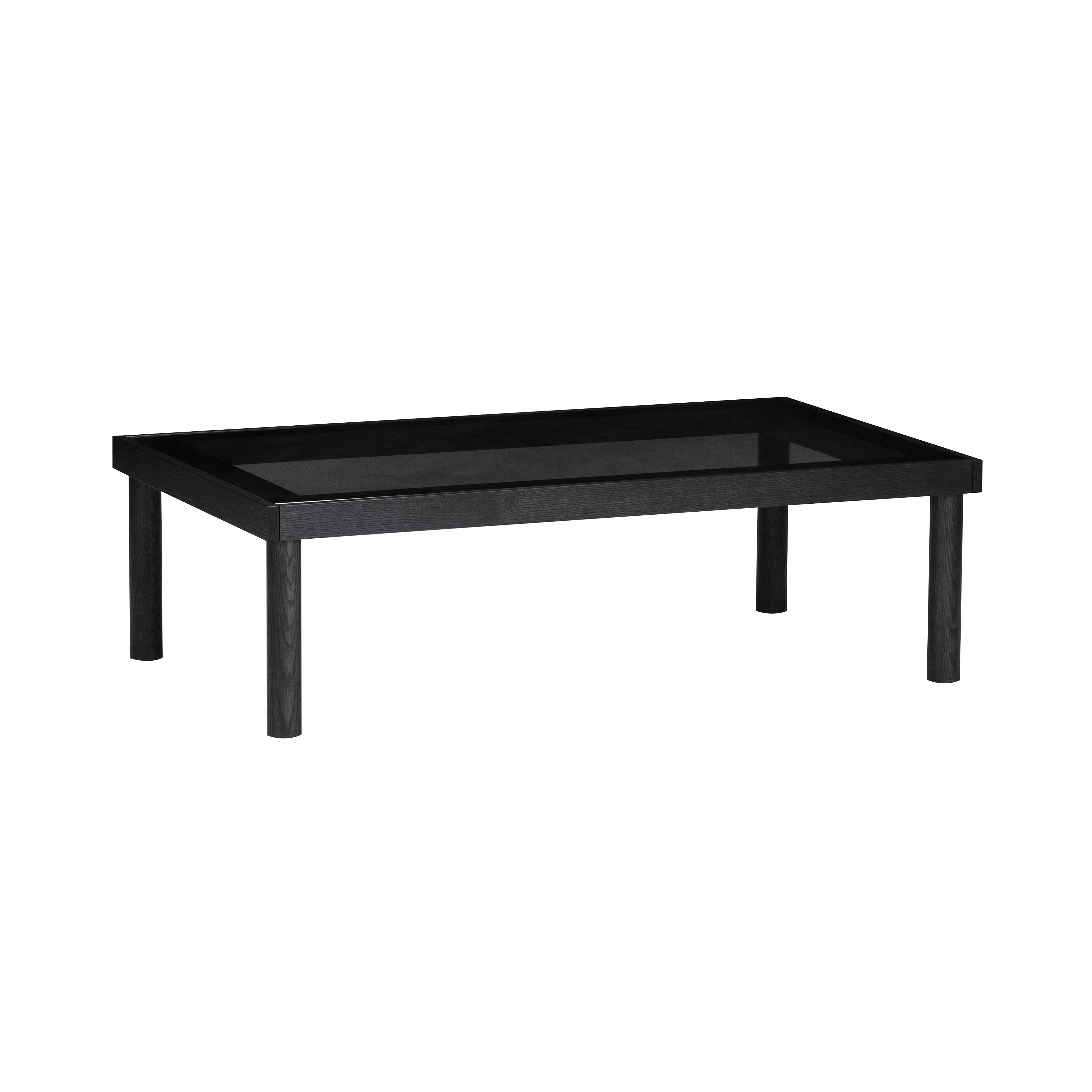 Taruki Coffee Table: Rectangle + Smoked Glass + Sumi Ash
