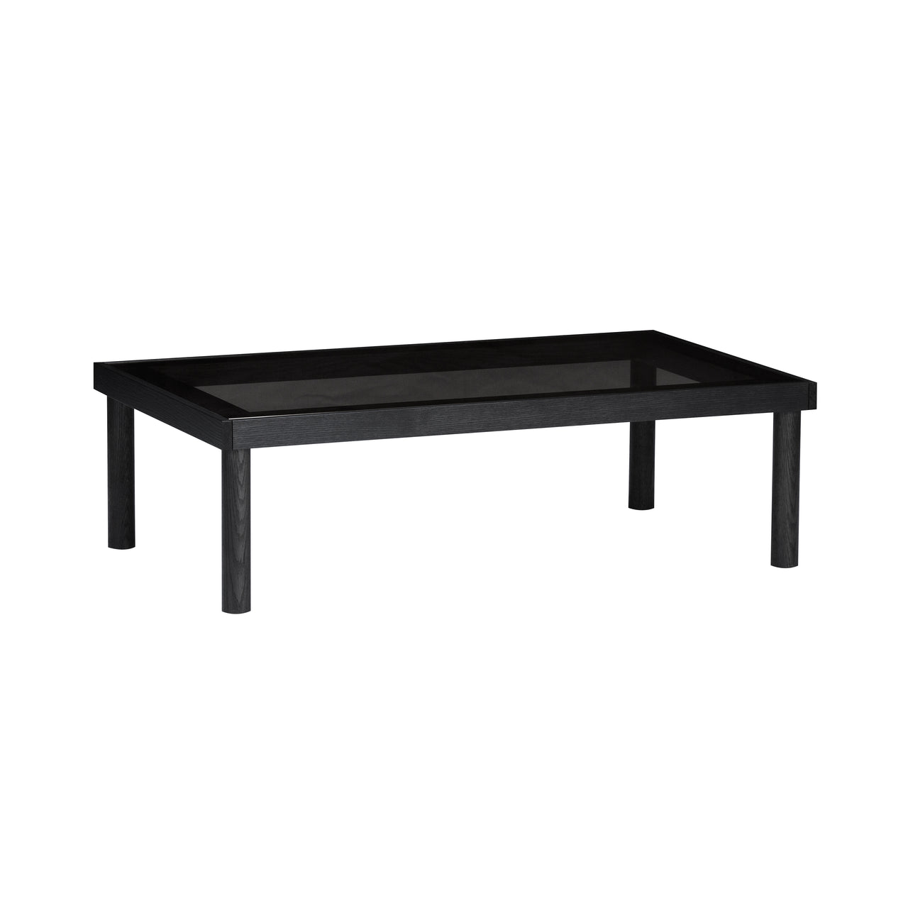 Taruki Coffee Table: Rectangle + Smoked Glass + Sumi Ash