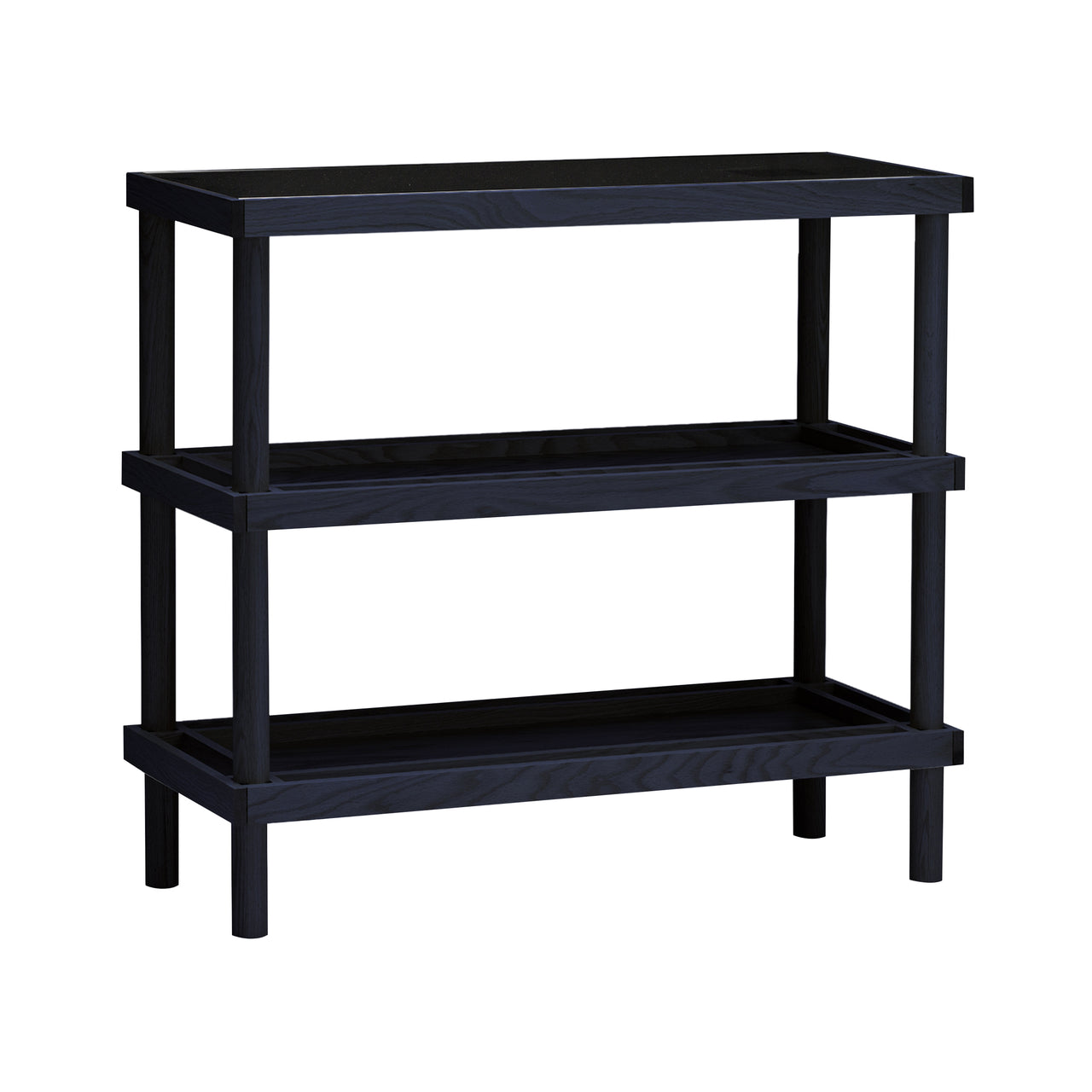 Taruki Shelf: Low + Smoked Glass + Indigo Ash