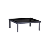 Taruki Coffee Table: Square + Smoked Glass + Indigo Ash