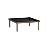 Taruki Coffee Table: Square + Smoked Glass + Smoked Oak