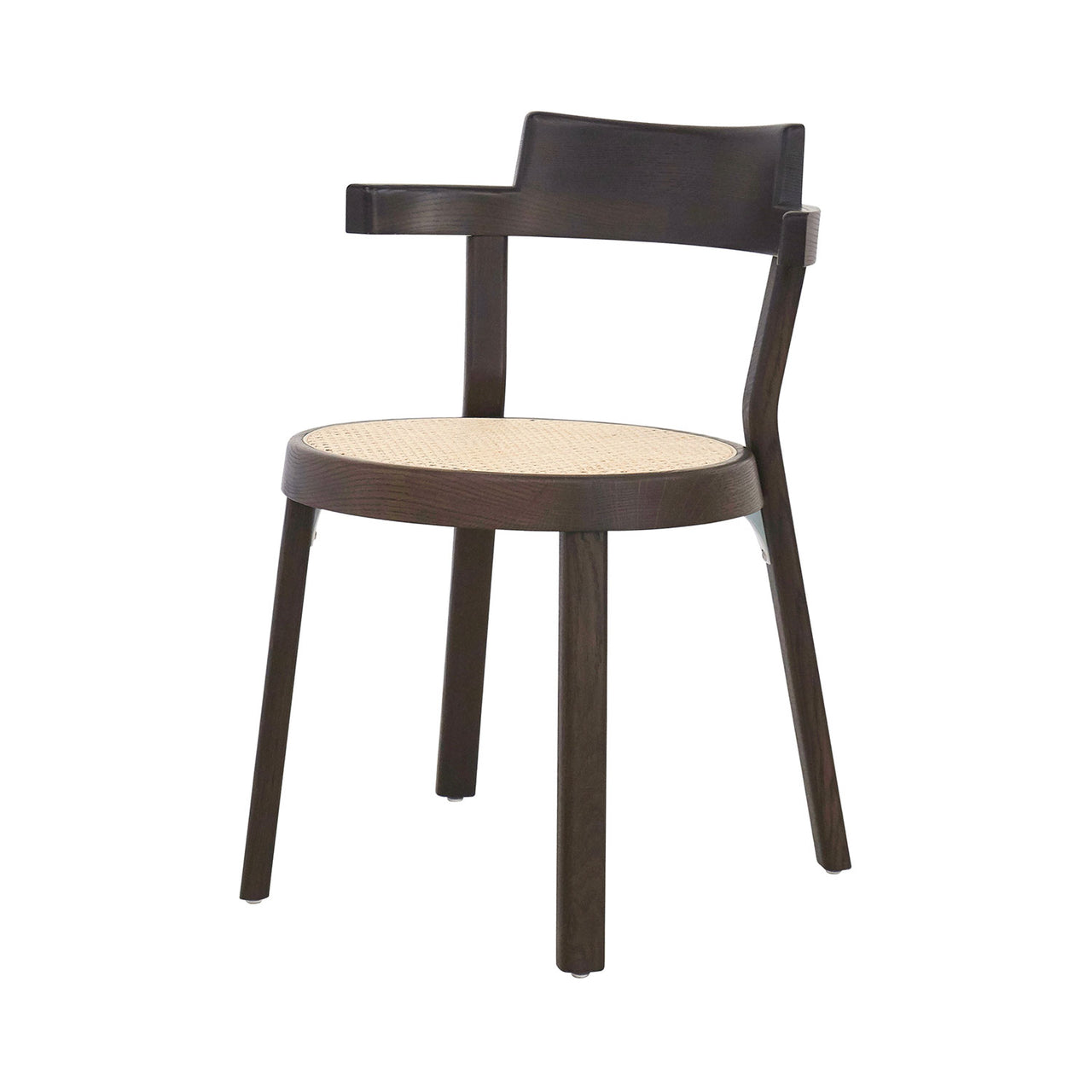 Pagoda Cane Chair: Dark Brown Oak