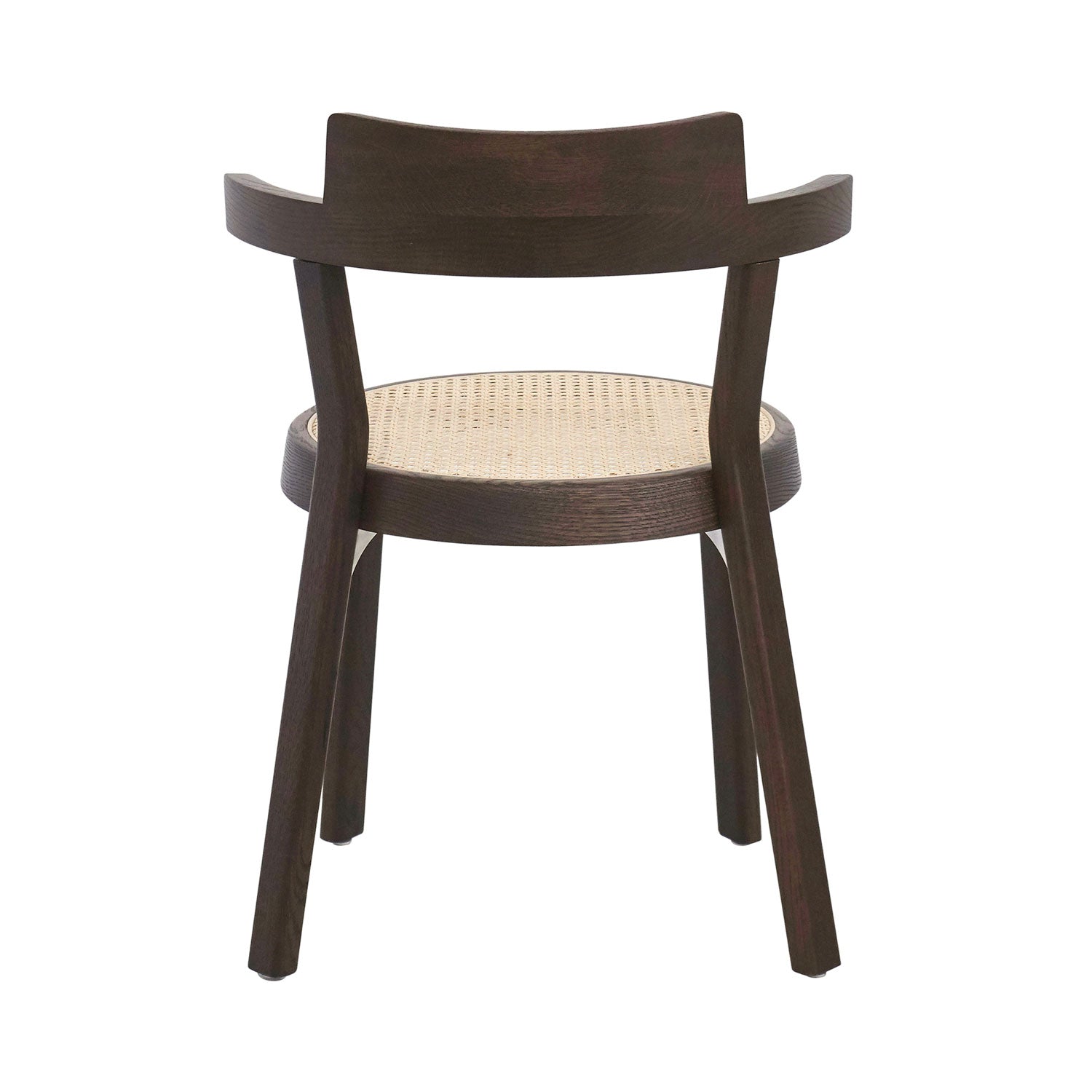 Pagoda Cane Chair: Dark Brown Oak