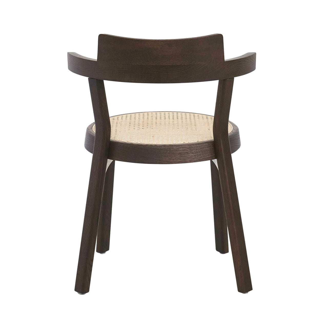 Pagoda Cane Chair: Dark Brown Oak