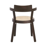Pagoda Cane Chair: Dark Brown Oak