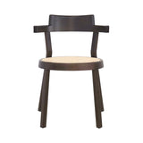 Pagoda Cane Chair: Dark Brown Oak